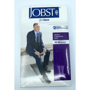 JOBST Men's Compression Knee High CT Socks 30-40 mmHg Black Small New In Box